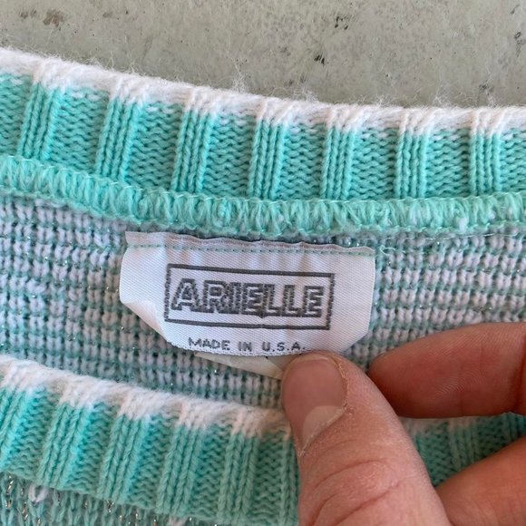 Vintage Teddy Bear Light Blue/Pink Knit - Picture 4 of 4